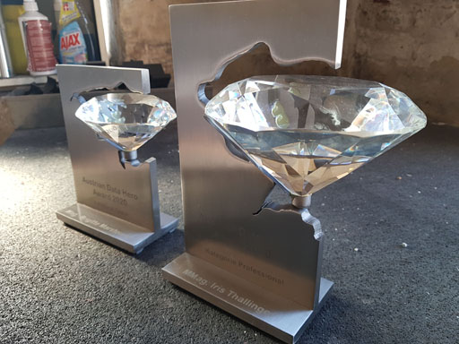 Diamant Pokale aus Edelstahl